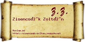 Zisencsák Zoltán névjegykártya